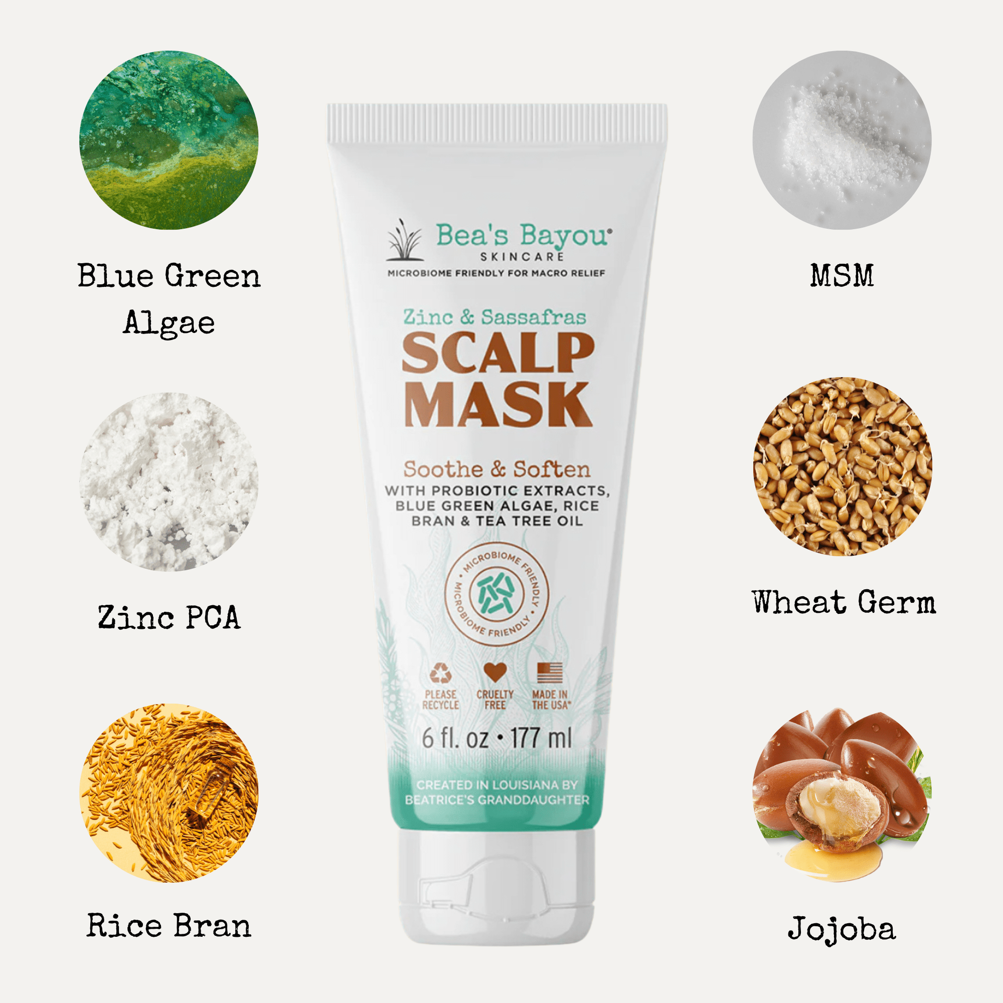 Blue Green Algae & Zinc Scalp Relief Mask - Bea&