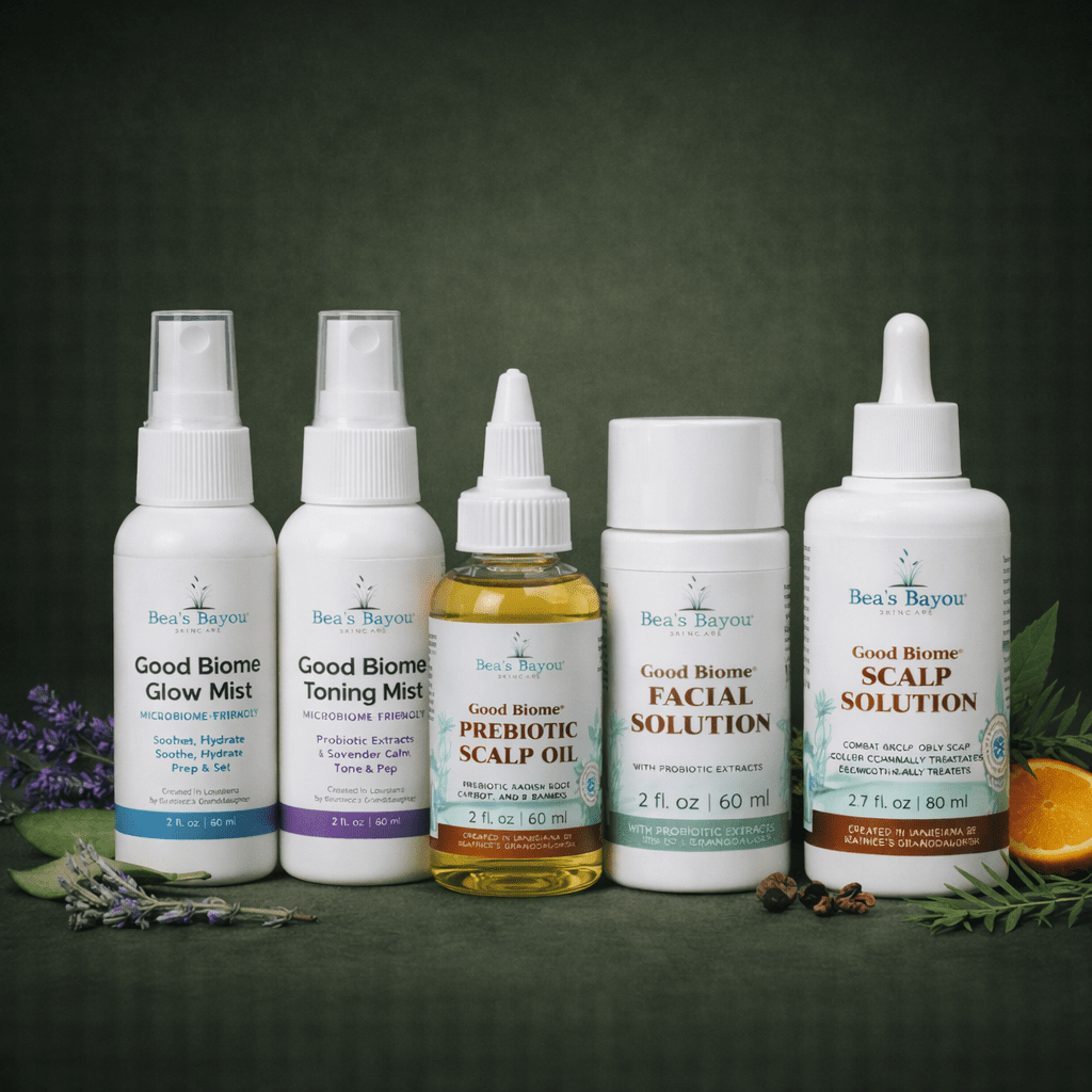 Scalp Relief &amp; Face Renew Core Bundle | Bioactive Skincare | Good Biome Collection - Bea&