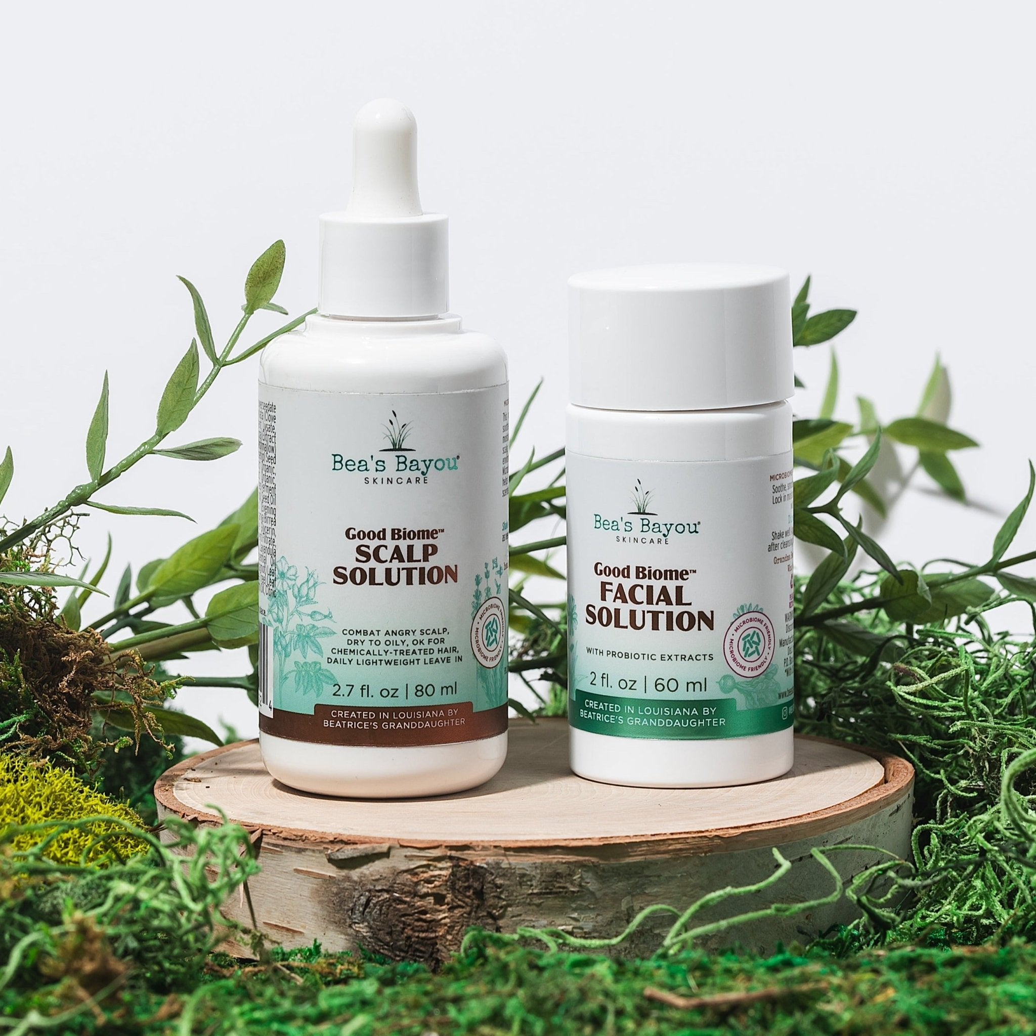 Scalp Relief Solution & Gentle Biome - Friendly Facial Fluid: Prebiotic + AHA + BHA - Bea's Bayou Skincare